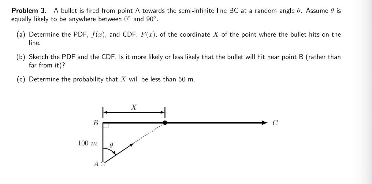 Solved Problem 3. A bullet is fired from point A towards the | Chegg.com