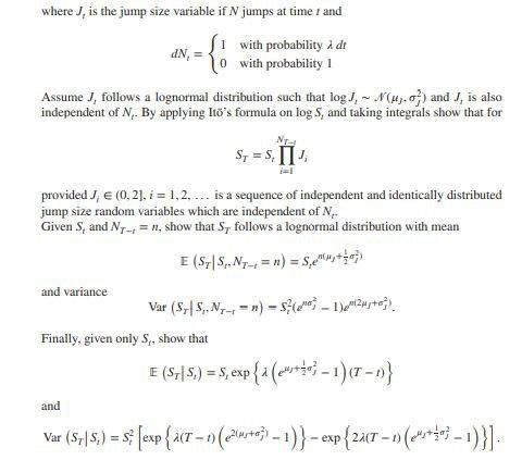 Solved where ), is the jump size variable if I jumps at time | Chegg.com