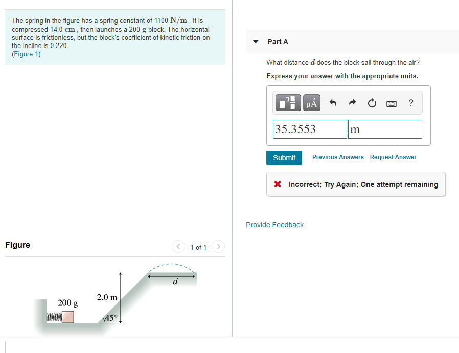 Solved The spring in the figure has a spring constant of