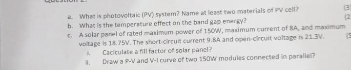 Solved 32 A. What Is Photovoltaic (PV) System? Name At Least | Chegg.com