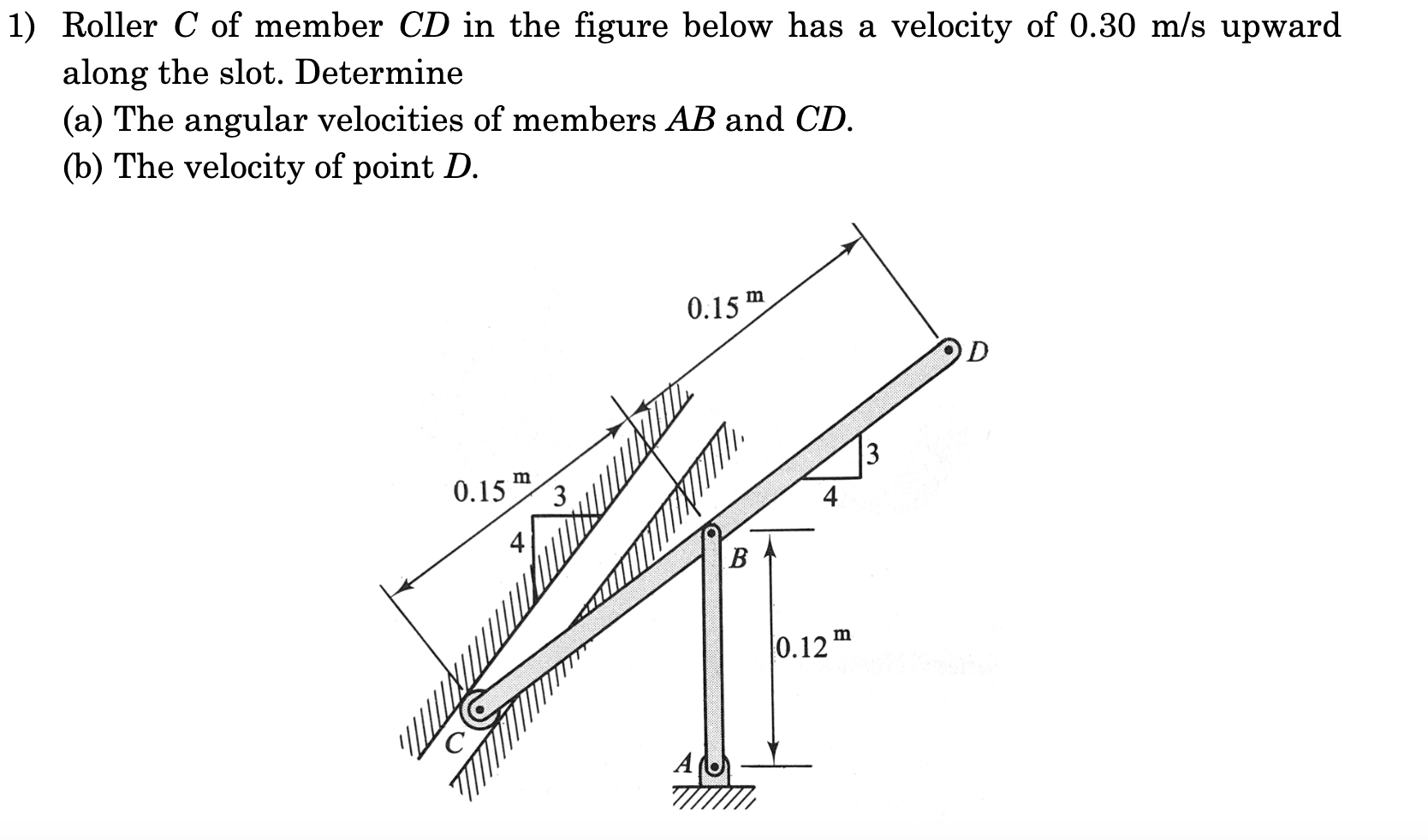 Solved Roller C of member CD in the figure below has a | Chegg.com
