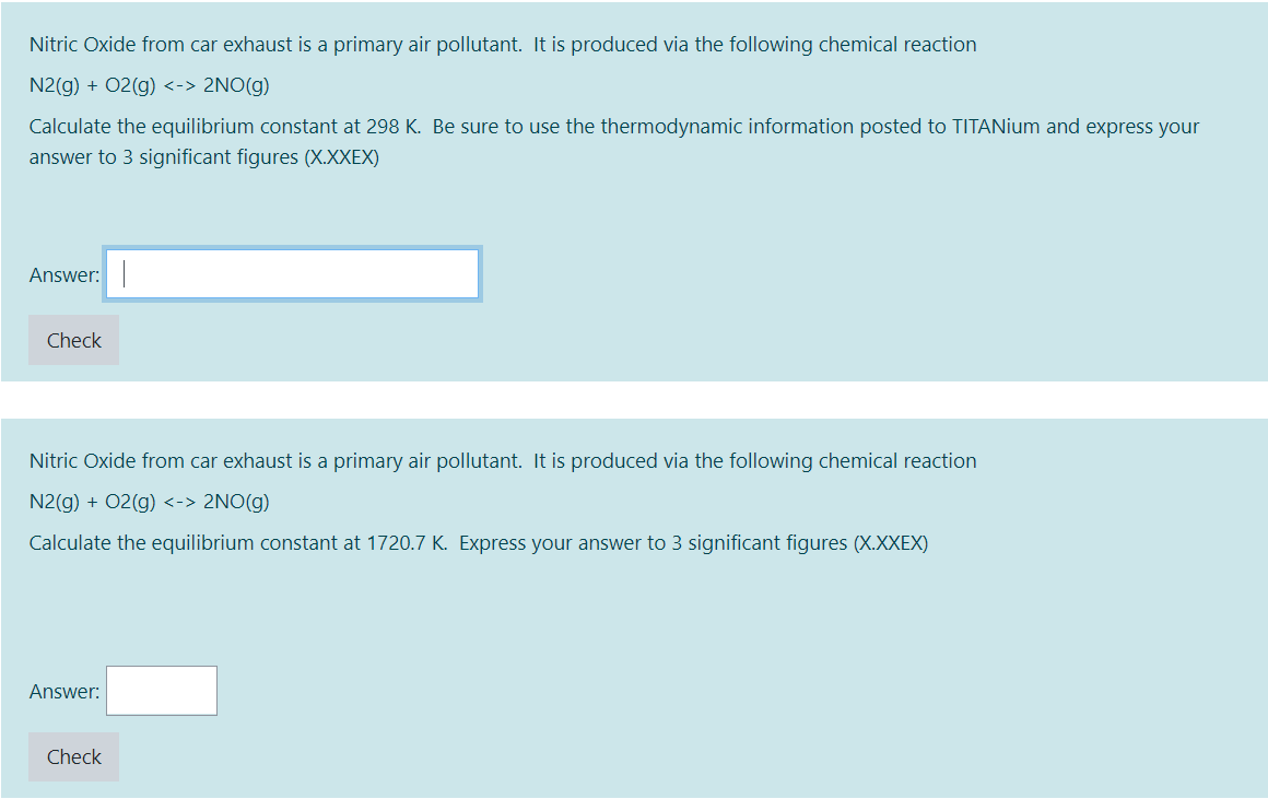 Solved Nitric Oxide from car exhaust is a primary air