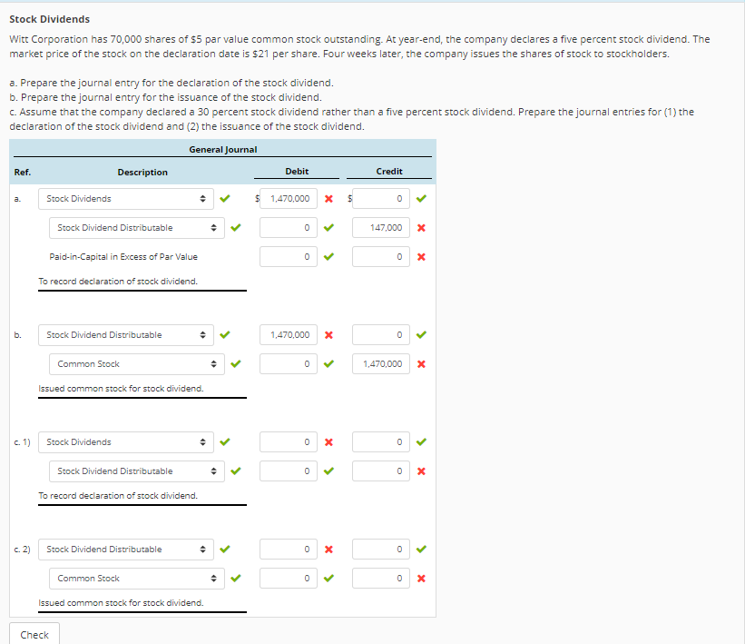Solved Stock Dividends Witt Corporation Has 70,000 Shares Of | Chegg.com