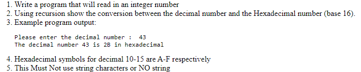 Solved Write a program that will read in an integer | Chegg.com