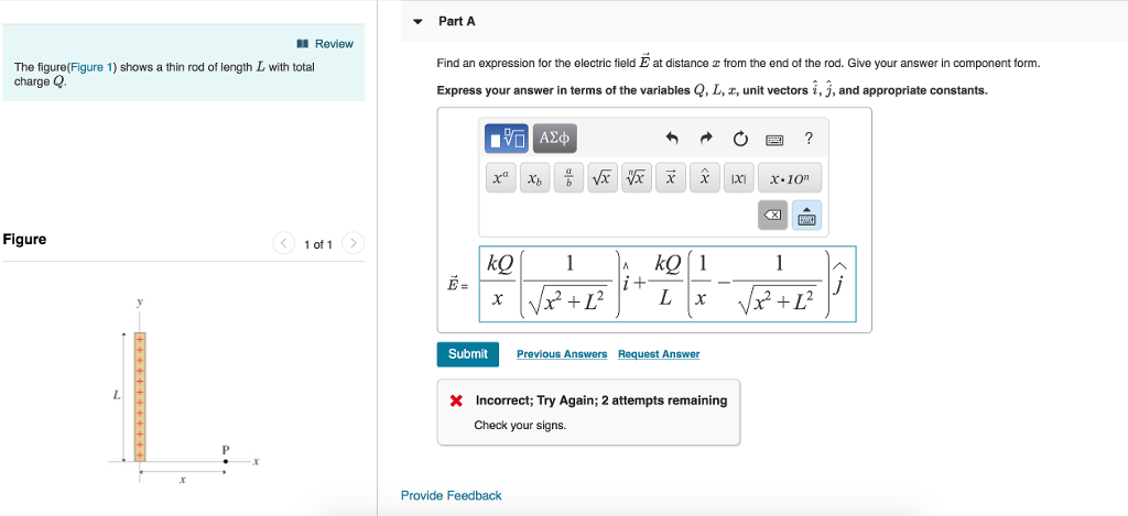 Solved Part A Review Find an expression for the electric | Chegg.com