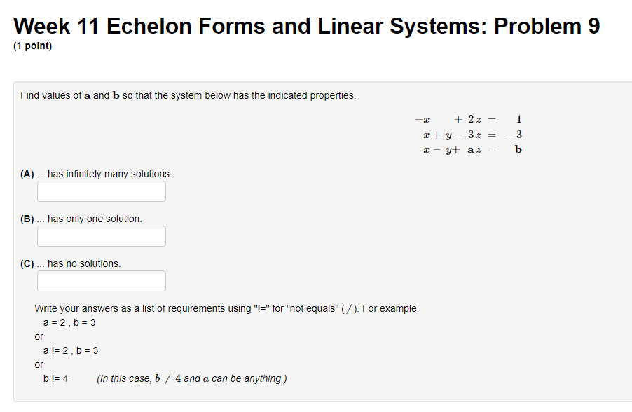 Solved Week 11 Echelon Forms And Linear Systems: Problem 9 | Chegg.com