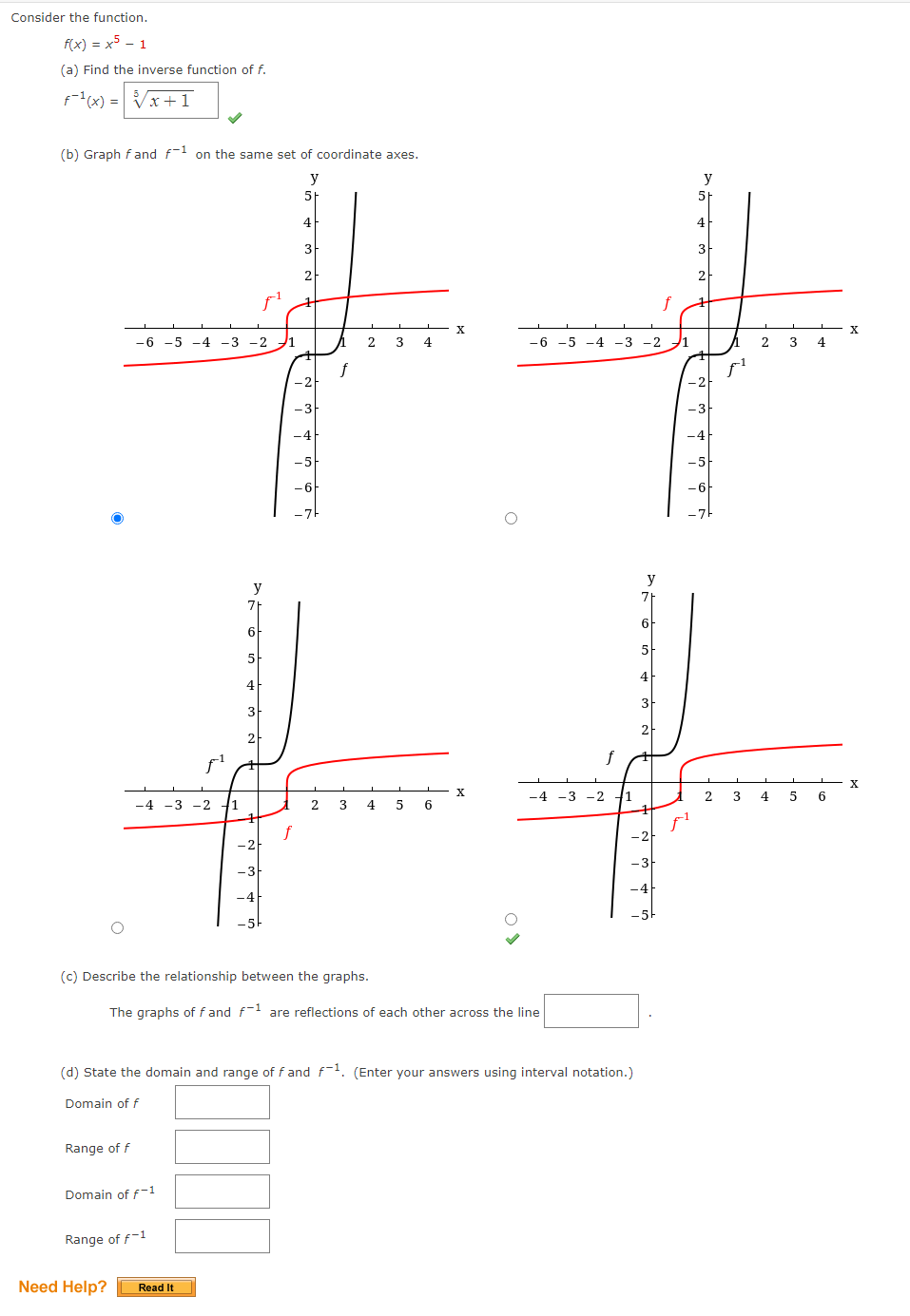 Solved Consider The Function F X X5−1 A Find The Inverse