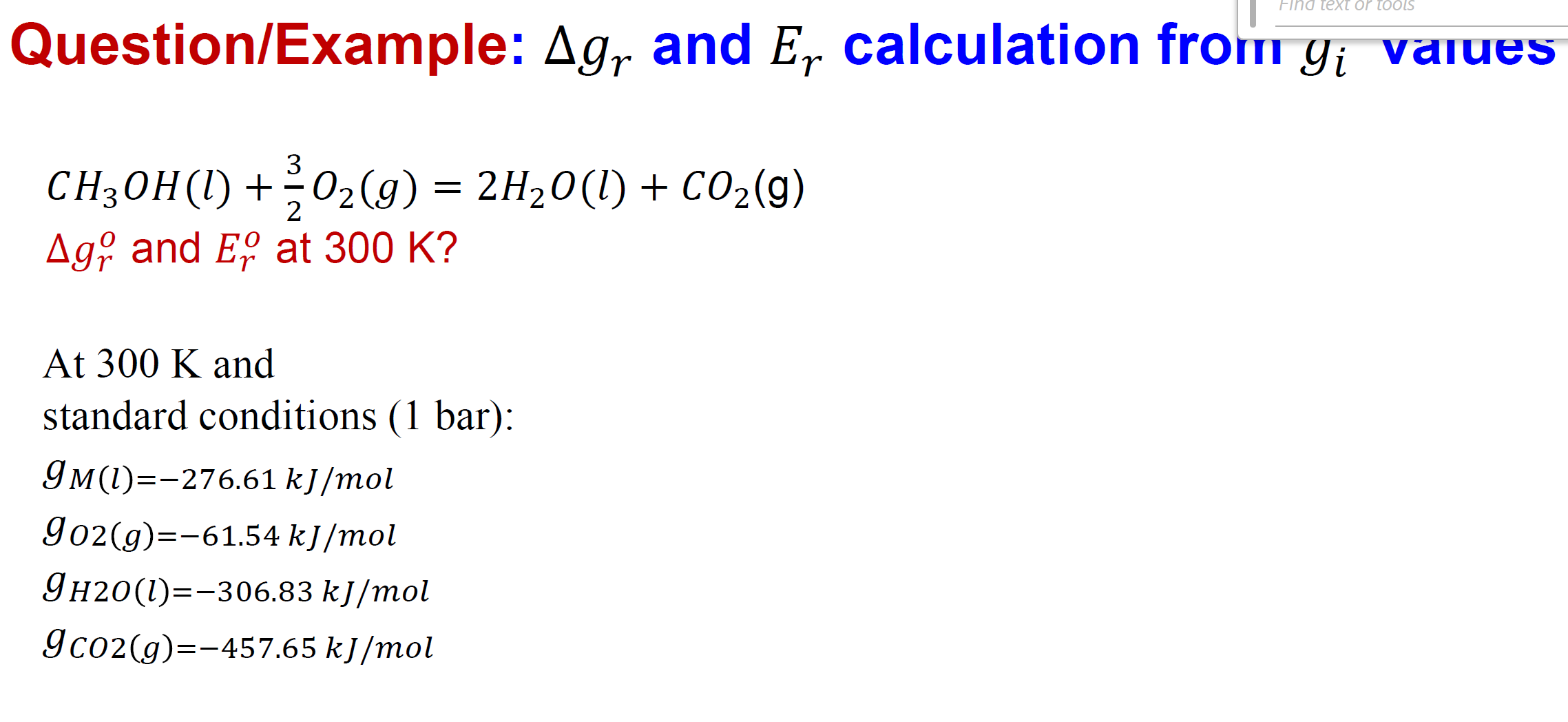 Delta G R Solved QuestionExample: Δgr and Er calculation from gi | Chegg.com