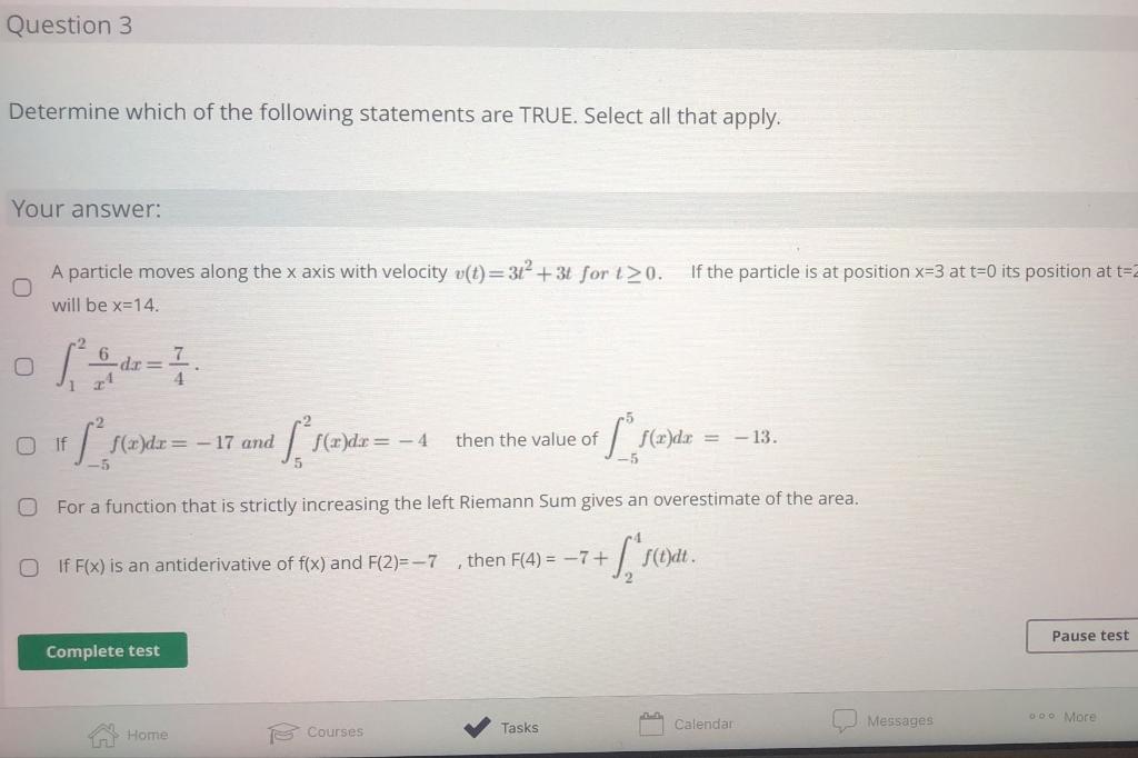 Solved Determine which of the following statements are TRUE. | Chegg.com