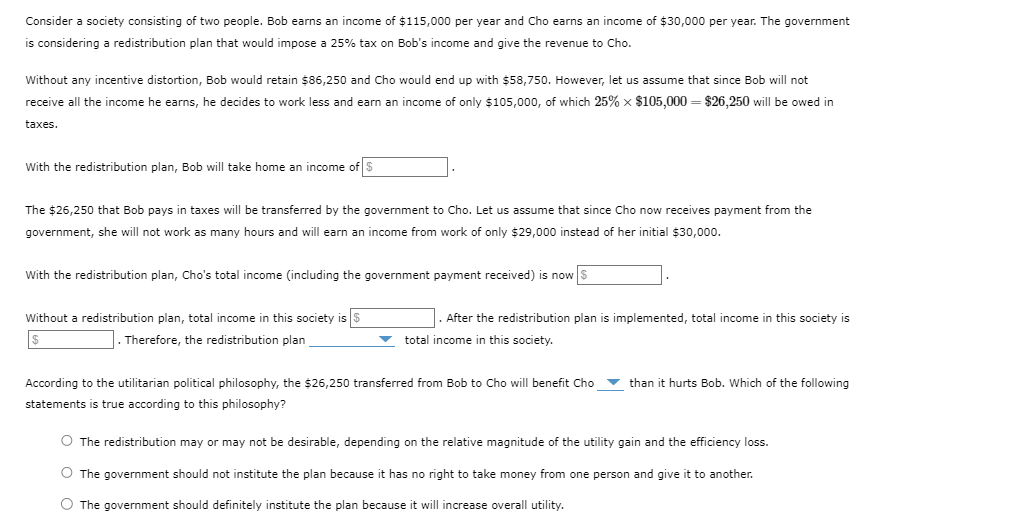 Solved Consider a society consisting of two people. Bob | Chegg.com