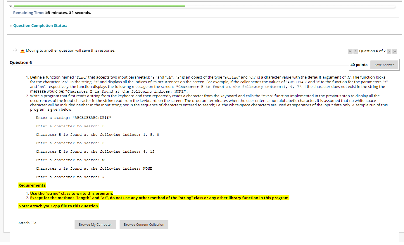 Solved Define a function named "find" that accepts two | Chegg.com