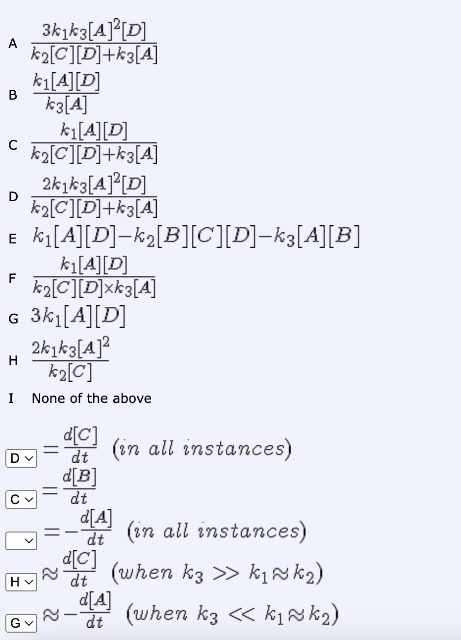 Solved ki Step 1: A+D B + C + D k2 k3 20 Step 2: B + A A B | Chegg.com