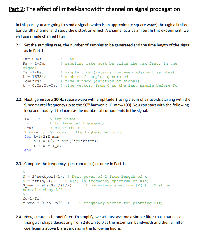 Solved In this part, you are going to send a signal (which | Chegg.com