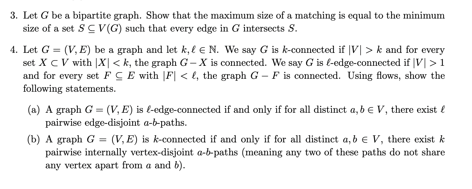 3. Let G be a bipartite graph. Show that the maximum | Chegg.com