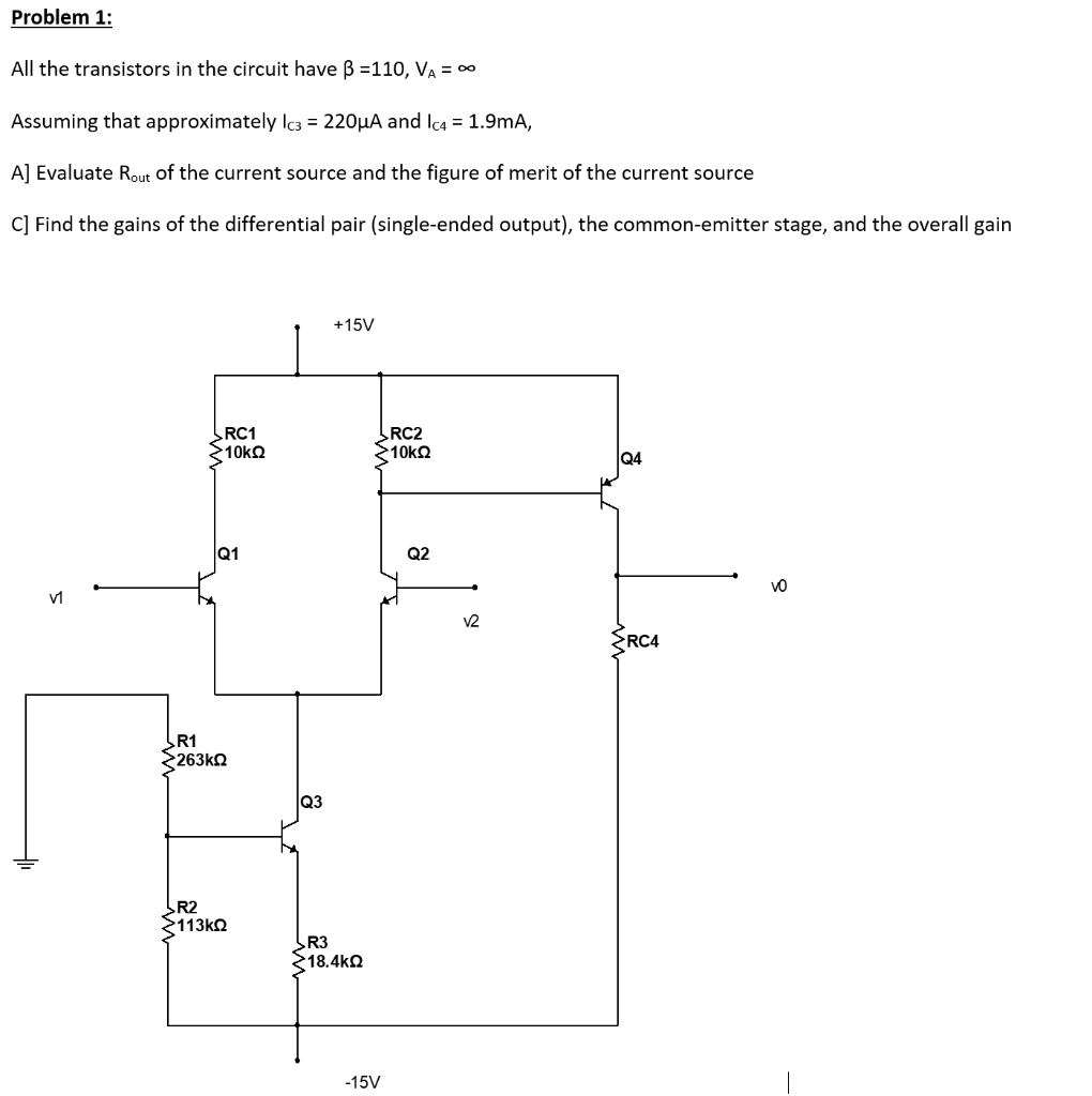 Solved Problem 1: All the transistors in the circuit have | Chegg.com