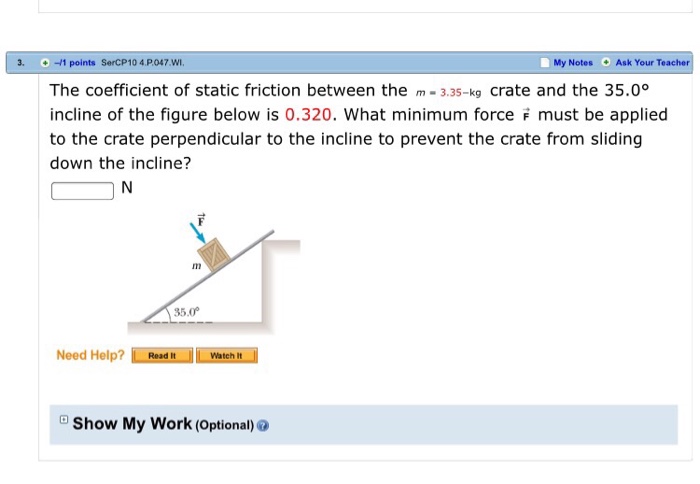 Solved The coefficient of static friction between the m = 3 | Chegg.com