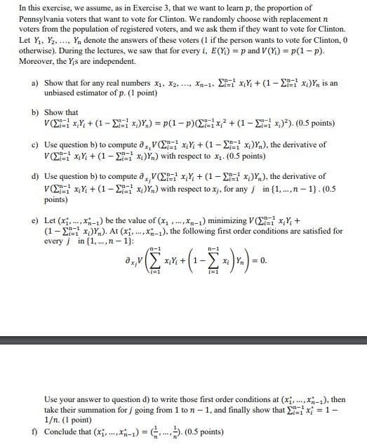 In This Exercise We Assume As In Exercise 3 That Chegg Com