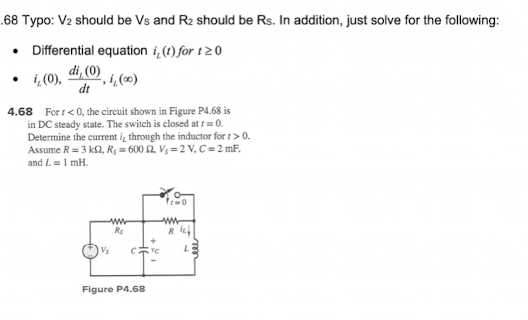 Solved 68 Typo: V2 should be VS and R2 should be Rs. In | Chegg.com