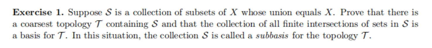 Solved Exercise 1. Suppose S Is A Collection Of Subsets Of X | Chegg.com