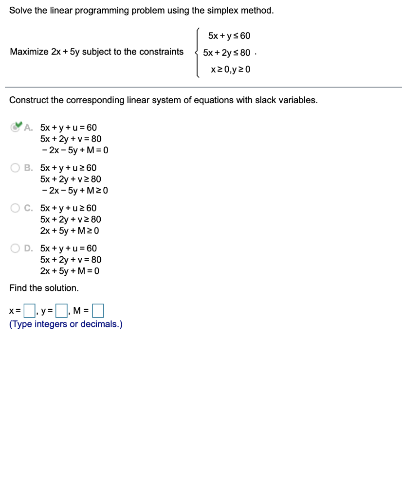 Solved Solve the linear programming problem using the | Chegg.com