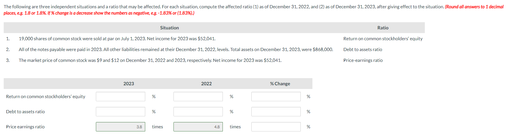 Solved places, e.g. 1.8 or 1.8%. If % change is a decrease | Chegg.com