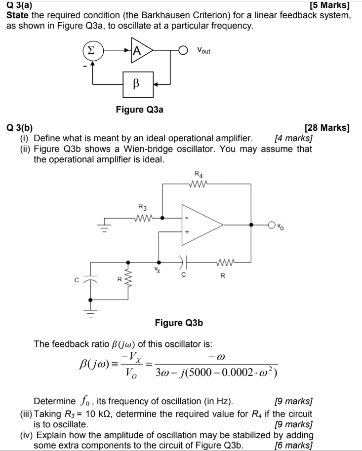 Solved Q 3(a) [5 Marks] State the required condition (the