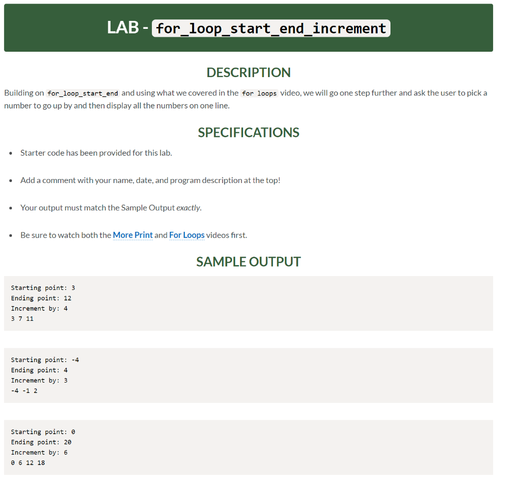 Solved Building on for_loop_start_end and using what we | Chegg.com