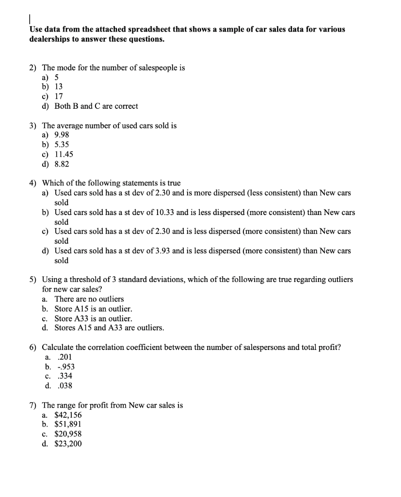 Solved Use data from the attached spreadsheet that shows a | Chegg.com