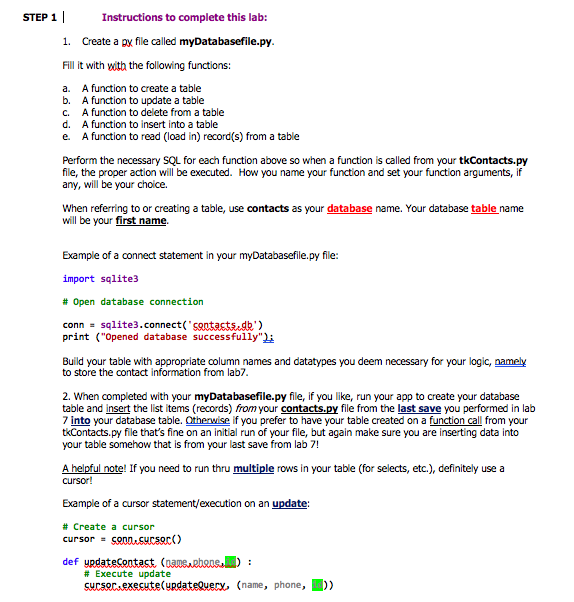 Solved STEP 1 | Instructions to complete this lab: 1. Create | Chegg.com