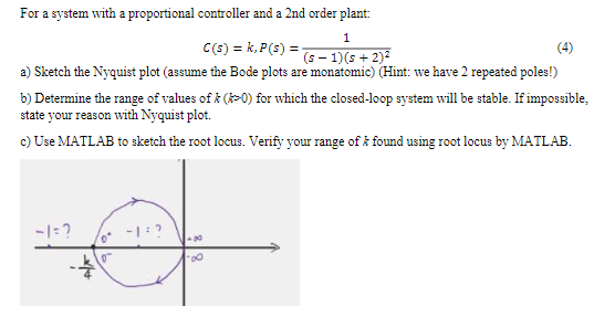 Solved For a system with a proportional controller and a 2nd | Chegg.com