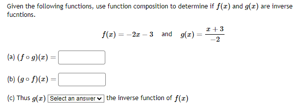 Solved Given The Following Functions, Use Function 