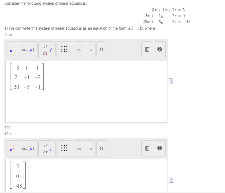 Solved Consider The Following System Of Linear Equations: A) | Chegg.com