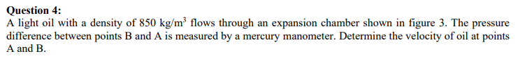 Solved Question 4: A light oil with a density of 850 kg/m» | Chegg.com