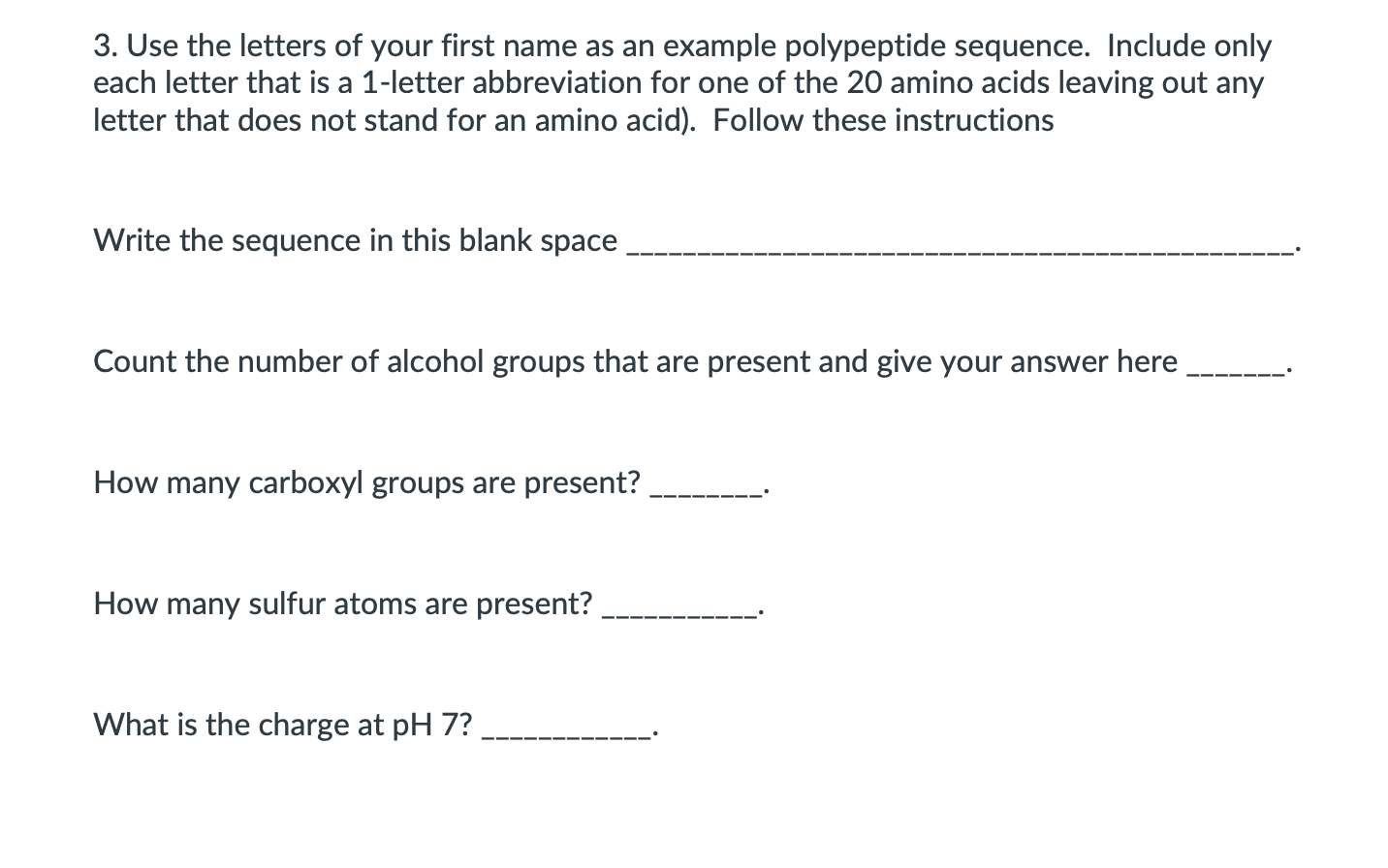 3. ﻿Use the letters of your first name as an example