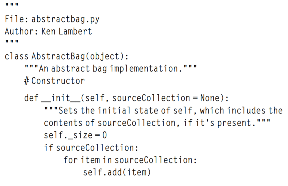 Using Python to complete the AbstractCollection | Chegg.com