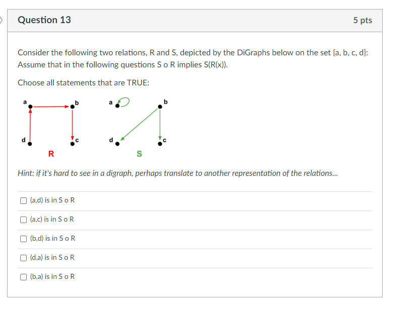 Solved Consider The Following Two Relations, R And S, | Chegg.com