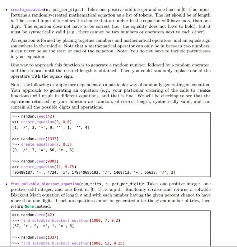 Blackout Math Utility Functions There is a lot to do | Chegg.com