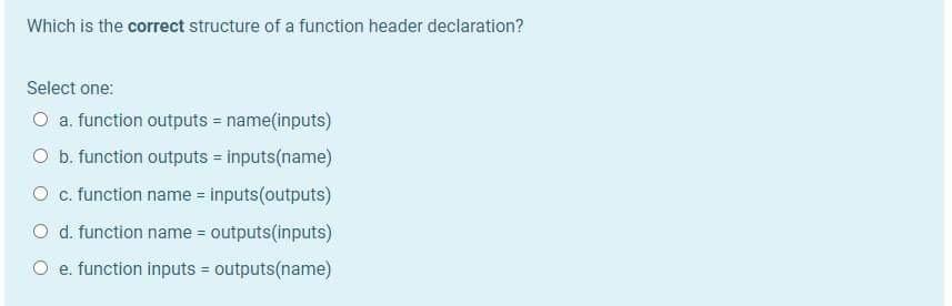 Solved Which is the correct structure of a function header | Chegg.com