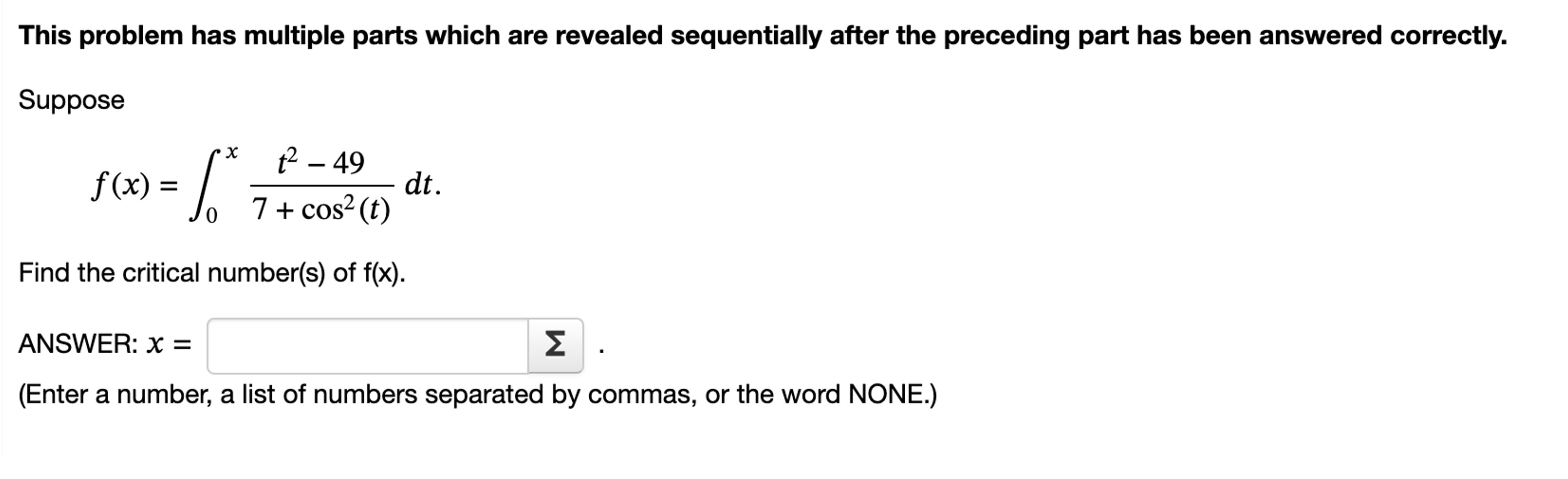 Solved This problem has multiple parts which are revealed | Chegg.com