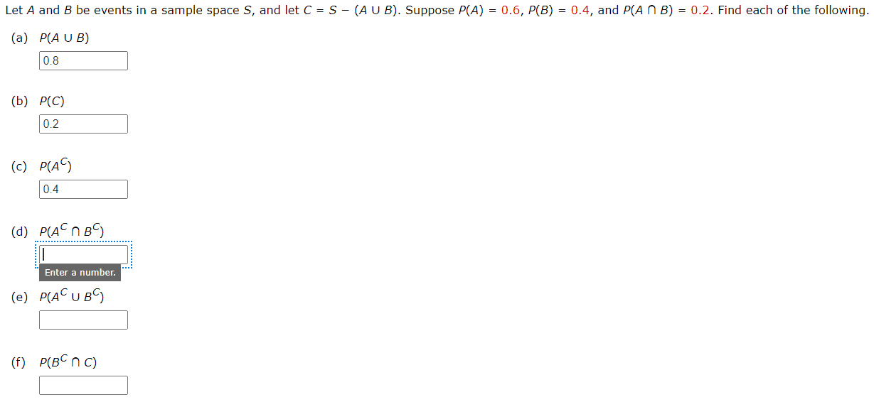 Solved Let A and B be events in a sample space S, and let C | Chegg.com