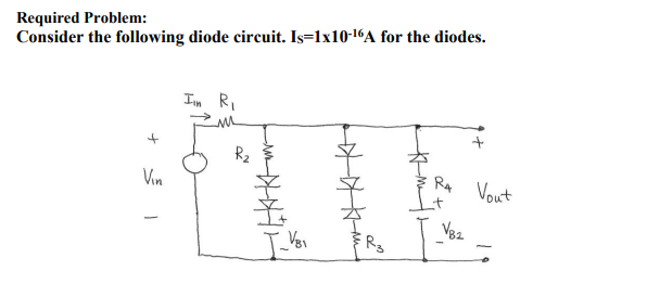 Solved Consider the following diode circuit. IS=1x10^(-16)A | Chegg.com