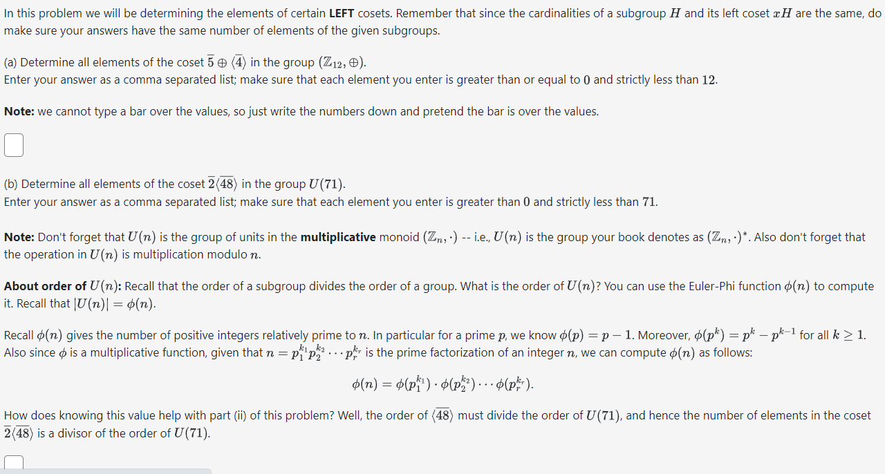 Solved In this problem we will be determining the elements | Chegg.com