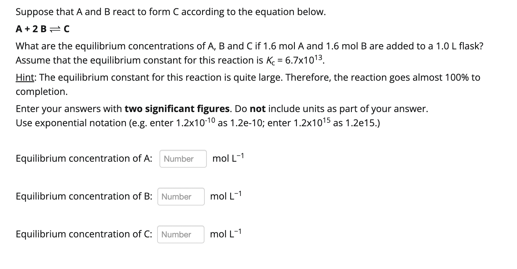 Solved Suppose that A and B react to form C according to the | Chegg.com