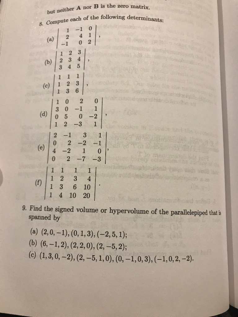 Zero B The Det Solved: Nor The Ich Is Following Of Matrix. ...