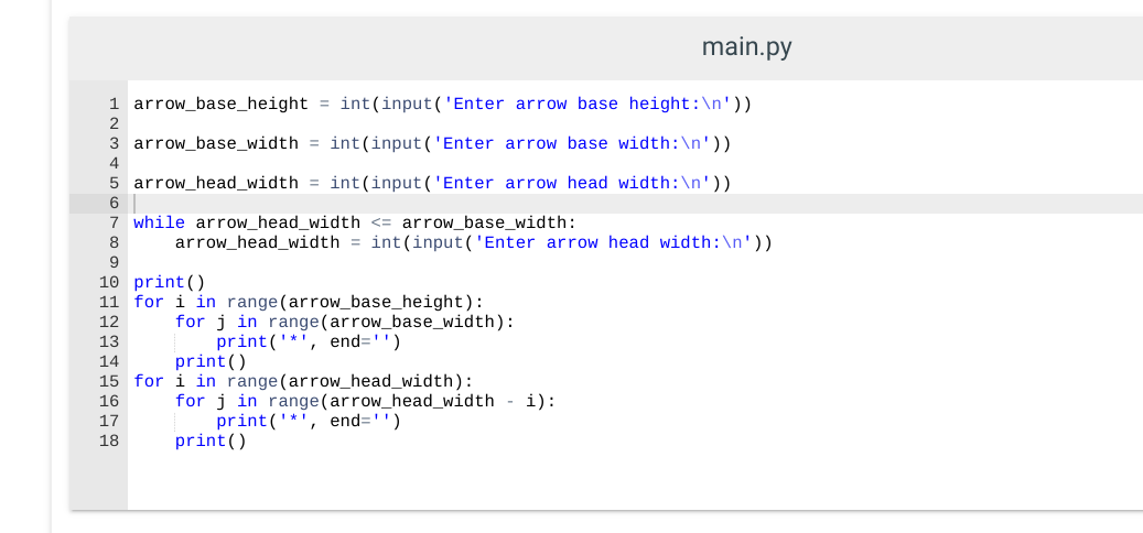 Solved 5.25 LAB*: Program: Drawing a half arrow This program | Chegg.com