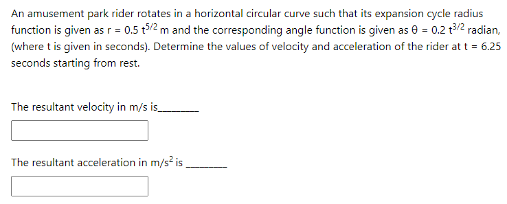 Solved An amusement park rider rotates in a horizontal | Chegg.com