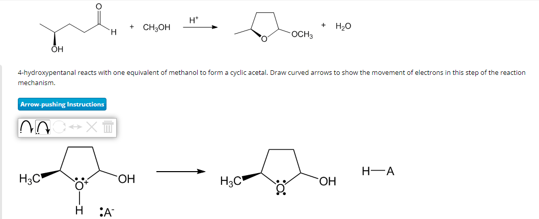 Solved +ch3oh H+ 4-hydroxypentanal Reacts With One 