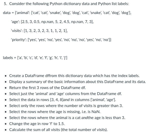 Solved PYTHON CODING Using Pandas Consider the following