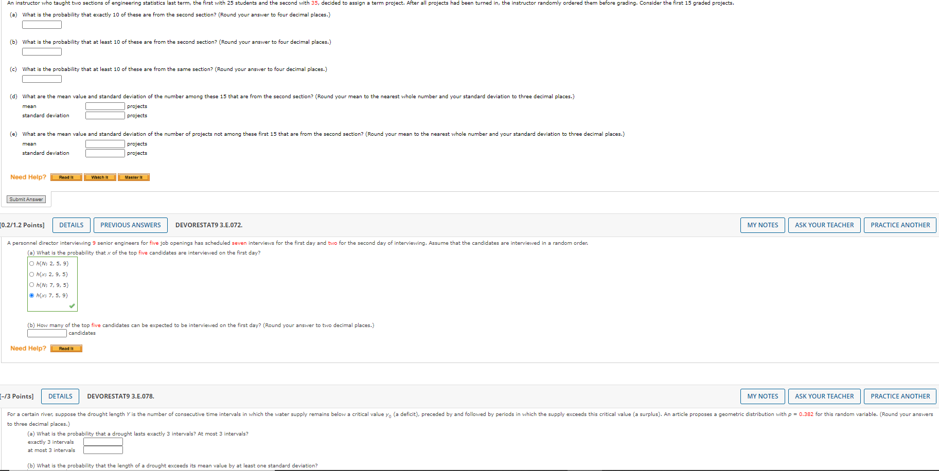Solved An instructor who taught two sections of engineering