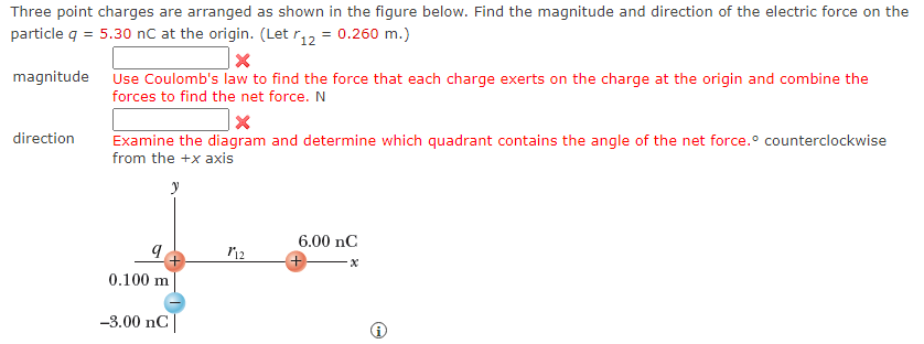 Solved Three point charges are arranged as shown in the | Chegg.com